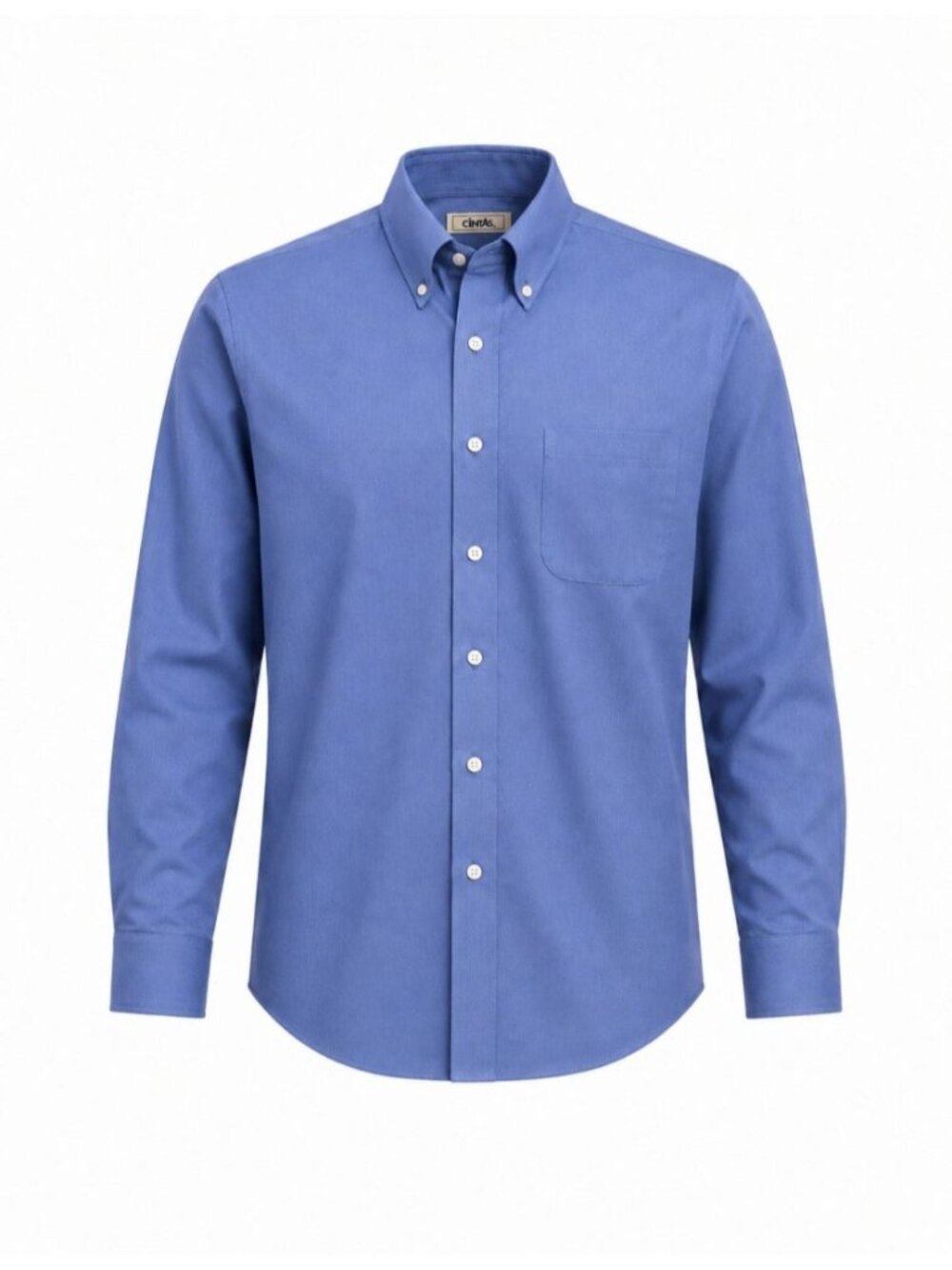 Cintas Men’s 16 Large Blue Oxford Button Down Work Uniform Shirt Long Sleeve